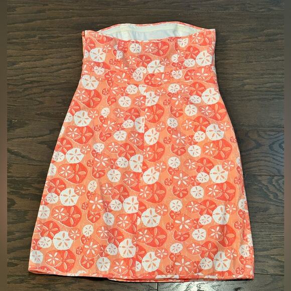 Vineyard Vines Strapless Faux Wrap Sand Dollar Dress Size 8 - Picture 2 of 8